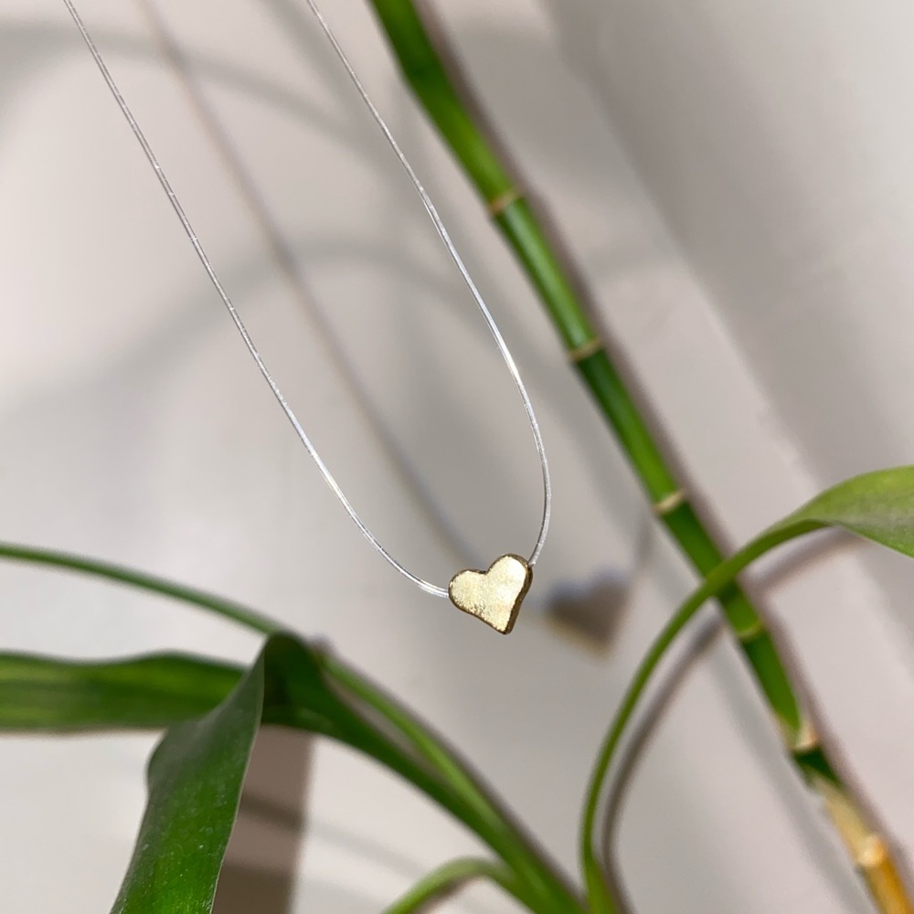 Tiny gold heart necklace